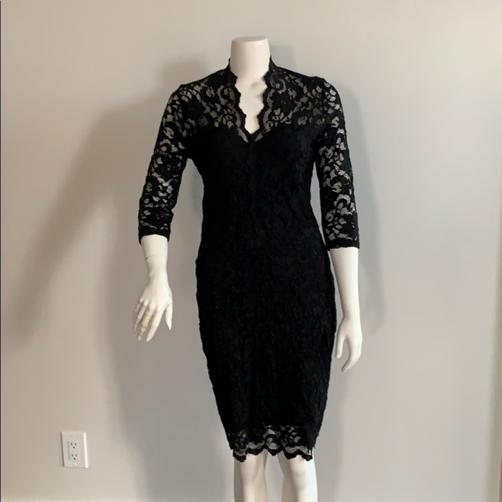 20% off! Karen Kane black lace cocktail dress.